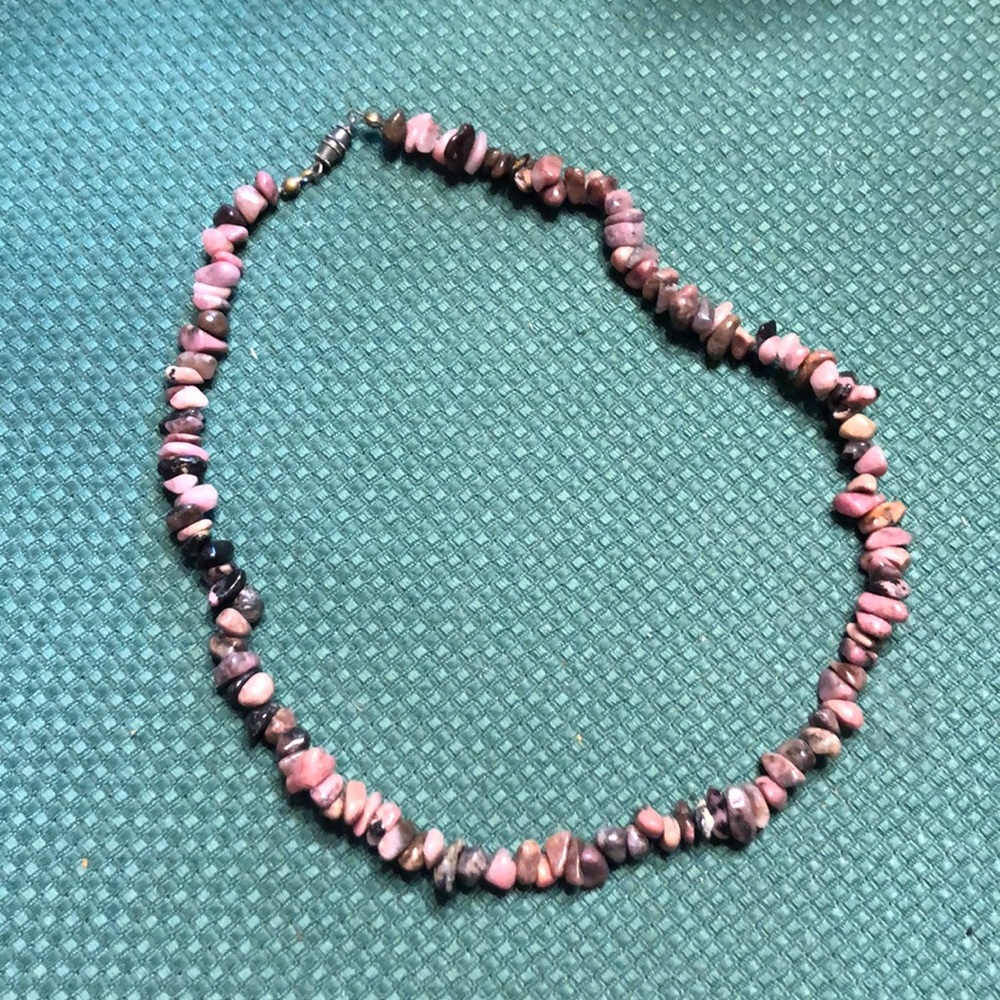 Rhodonite nugget necklace